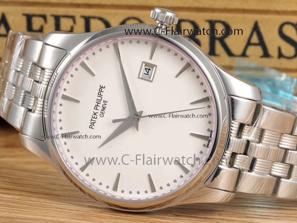Best Clone Patek Philippe Calatrava Watch/ Stainless Steel White
